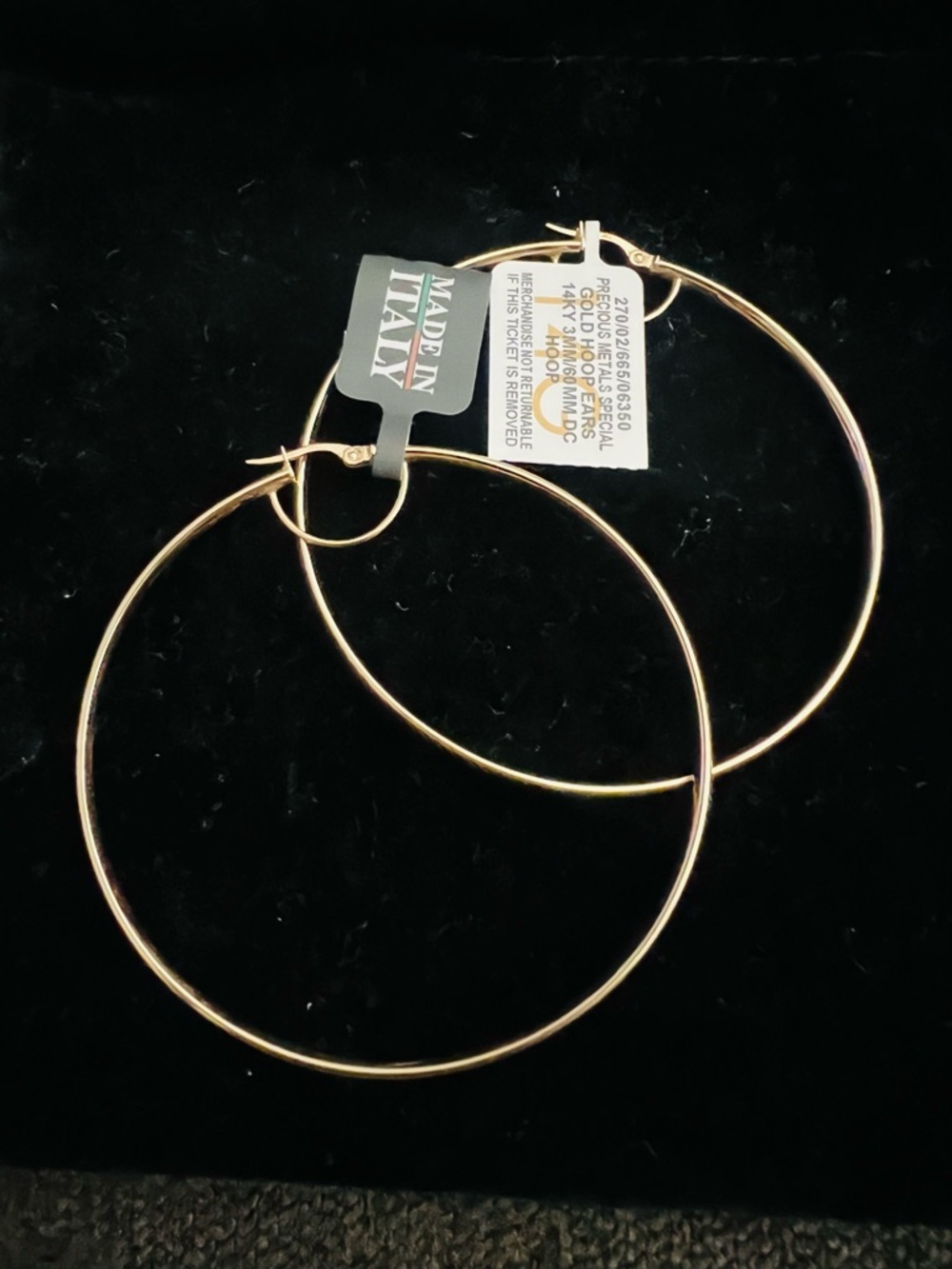 Gold Hoops 14K - Picture 3 of 7